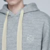 Men”S Loewe Anagram Embroidered Hooded Long Sleeves Gray H6109701Si