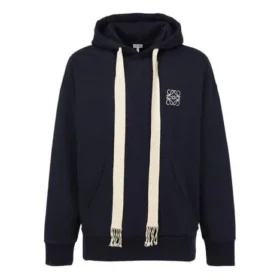 Men”S Loewe Anagram Embroidered Hooded Long Sleeves Navy Blue H6109700Si-5110