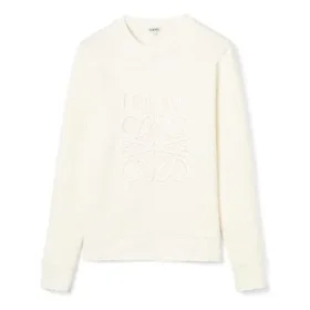 Men”S Loewe Anagram Logo Embroidered Cotton Pullover Creamy White H526341Xa1-2370