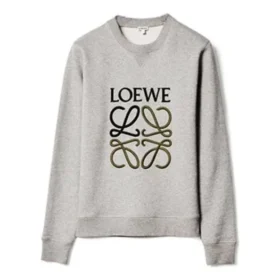Men”S Loewe Anagram Logo Embroidered Cotton Pullover Gray H526341Xa1-1440