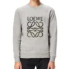 Men”S Loewe Anagram Logo Embroidered Cotton Pullover Gray H526341Xa1-1440