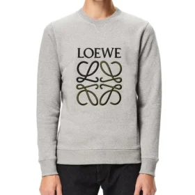 Men”S Loewe Anagram Logo Embroidered Cotton Pullover Gray H526341Xa1-1440