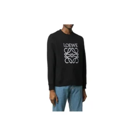 Men”S Loewe Brand Logo Printing Pullover Black H6109900Cr-1100