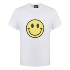 Men”S Loewe Chest Smiling Face Printing Pure Cotton Short Sleeve White H616341X87-2100