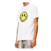 Men”S Loewe Chest Smiling Face Printing Pure Cotton Short Sleeve White H616341X87-2100