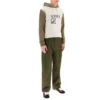 Men”S Loewe Embroidered Hooded Drawstring Khaki H526341X94-3962