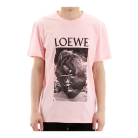 Men”S Loewe Ken Heyman Printing Cotton Short Sleeve Pink H6109980Pc-7080