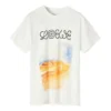 Men”S Loewe Printing Short Sleeve White H6299980Pc-2100