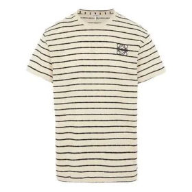 Men”S Loewe Stripe Short Sleeve White H6109650Pc-2396