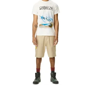 Men”S Loewe White Snow Mountain Printing Short Sleeve White H6299983Pc-2100