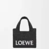 Mini Loewe Font Tote in Raffia