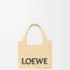Mini Loewe Font Tote in Raffia