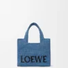 Mini Loewe Font Tote in Raffia