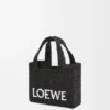 Mini Loewe Font Tote in Raffia