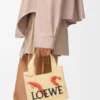 Mini Loewe Font Tote in Raffia