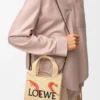 Mini Loewe Font Tote in Raffia