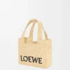 Mini Loewe Font Tote in Raffia