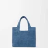 Mini Loewe Font Tote in Raffia