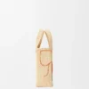 Mini Loewe Font Tote in Raffia