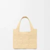 Mini Loewe Font Tote in Raffia