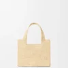 Mini Loewe Font Tote in Raffia