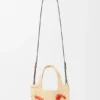Mini Loewe Font Tote in Raffia