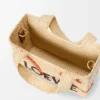Mini Loewe Font Tote in Raffia