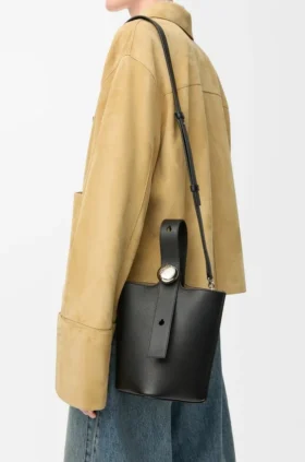 Mini Pebble Bucket Bag in Soft Grained Calfskin
