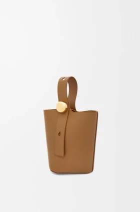 Mini Pebble Bucket in Smooth Calfskin