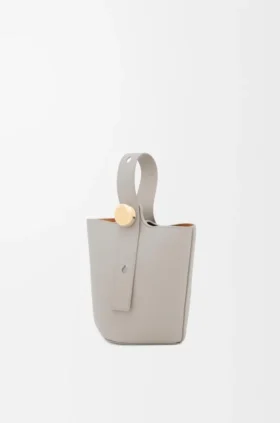 Mini Pebble Bucket in Smooth Calfskin