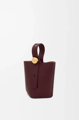 Mini Pebble Bucket in Smooth Calfskin