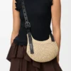 Mini Punch Hole Hobo in Raffia and Calfskin Mini Punch Hole Hobo in Raffia and Calfskin