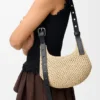 Mini Punch Hole Hobo in Raffia and Calfskin Mini Punch Hole Hobo in Raffia and Calfskin