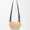 Mini Punch Hole Hobo in Raffia and Calfskin Mini Punch Hole Hobo in Raffia and Calfskin