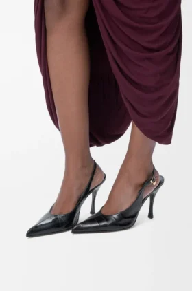 New Comic Slingback Pump in Mixed Leather