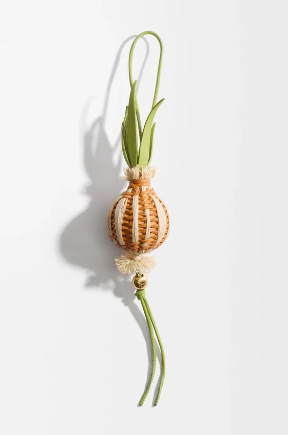 Onion Sprout Charm in Classic Calfskin and Raffia Onion Sprout Charm in Classic Calfskin and Raffia