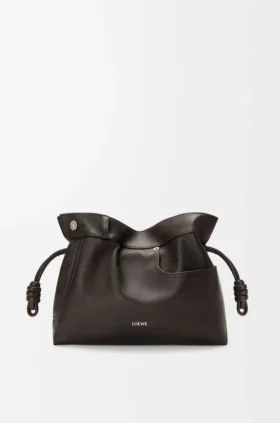 Panta Medium Flamenco Clutch in Shiny Calfskin