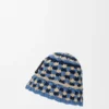Patch Crochet Bucket Hat in Raffia and Calfskin Patch Crochet Bucket Hat in Raffia and Calfskin