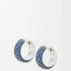Pavé Hoop Earrings in Sterling Silver and Crystals Pavé Hoop Earrings in Sterling Silver and Crystals