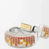 Pavé Hoop Earrings in Sterling Silver and Crystals