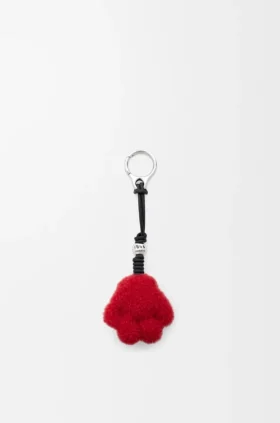 Paw Charm in Shearling and Calfskin