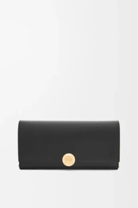 Pebble Continental Wallet in Shiny Nappa Calfskin