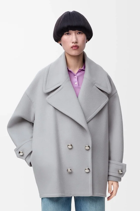 Pebble Peacoat in Wool Pebble Peacoat in Wool