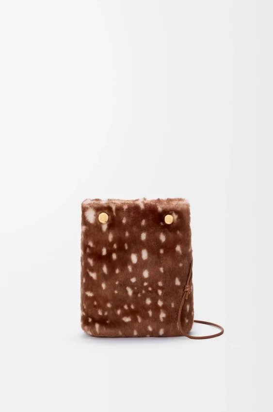Pebble Pouch in Printed Shearling Pebble Pouch in Printed Shearling