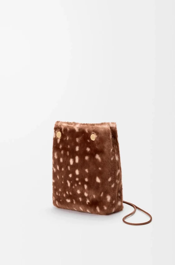 Pebble Pouch in Printed Shearling Pebble Pouch in Printed Shearling
