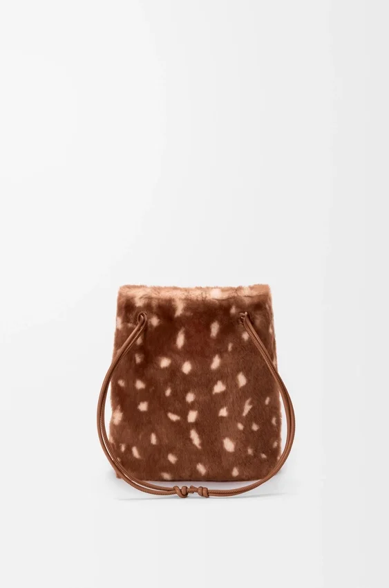 Pebble Pouch in Printed Shearling Pebble Pouch in Printed Shearling