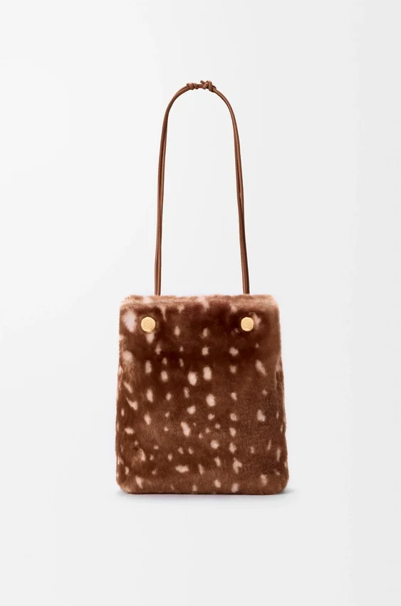 Pebble Pouch in Printed Shearling Pebble Pouch in Printed Shearling