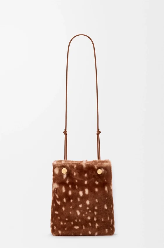 Pebble Pouch in Printed Shearling Pebble Pouch in Printed Shearling