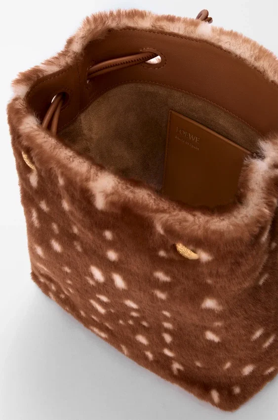 Pebble Pouch in Printed Shearling Pebble Pouch in Printed Shearling