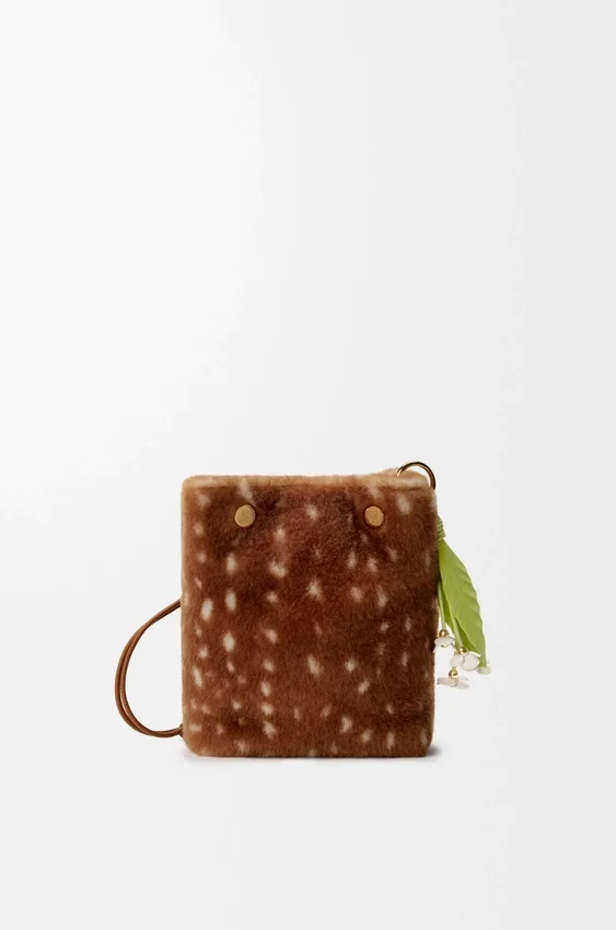 Pebble Pouch in Printed Shearling Pebble Pouch in Printed Shearling